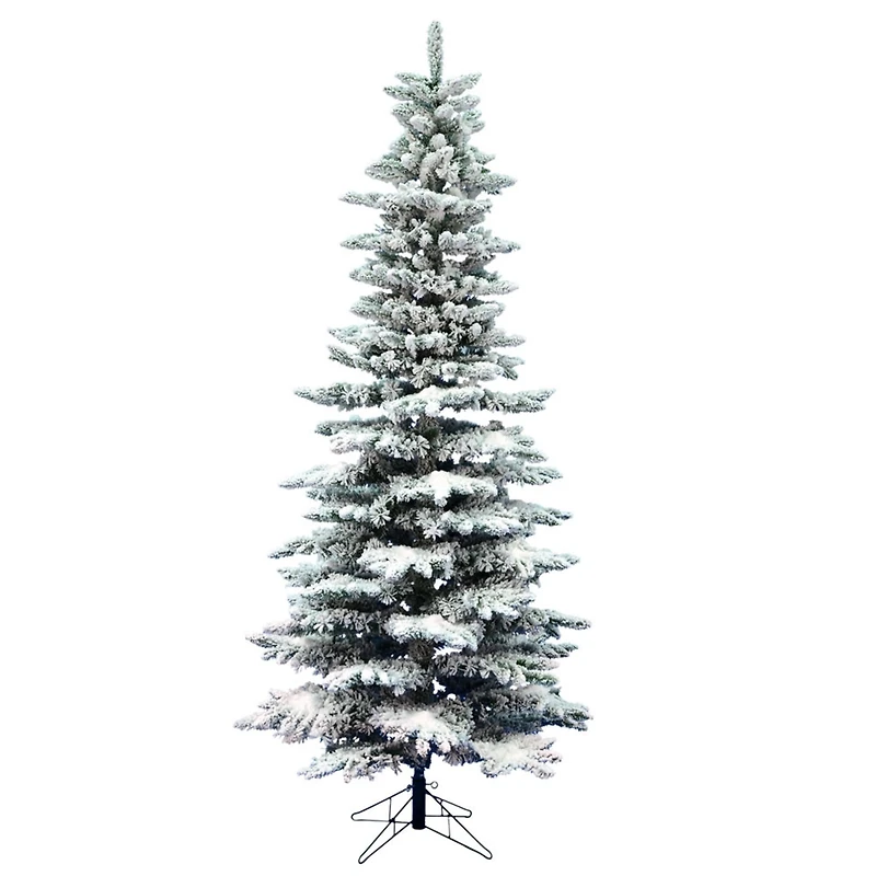 7.5ft. Unlit Slim Flocked Utica Fir Artificial Christmas Tree