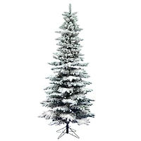 7.5ft. Unlit Slim Flocked Utica Fir Artificial Christmas Tree