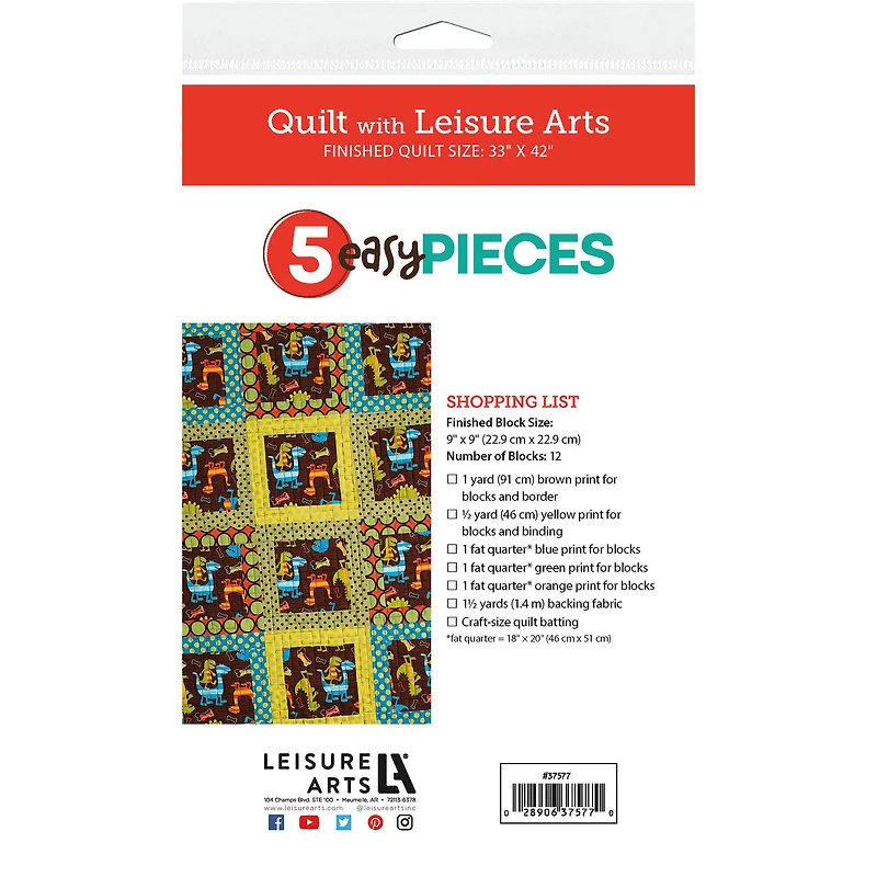 Leisure Arts® 5 Easy Pieces Quilt Pattern