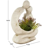 20" Cream Kissing Figures Planter