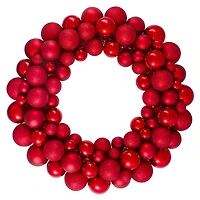 36" Red Ball Ornament Christmas Wreath