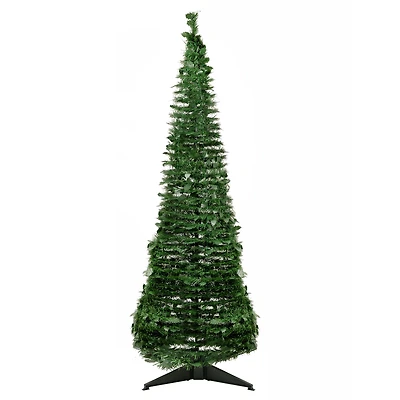 6ft. Unlit Green Tinsel Pop-Up Artificial Christmas Tree