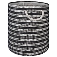 DII® Large Black & White Striped Weave Round Paper Storage Basket