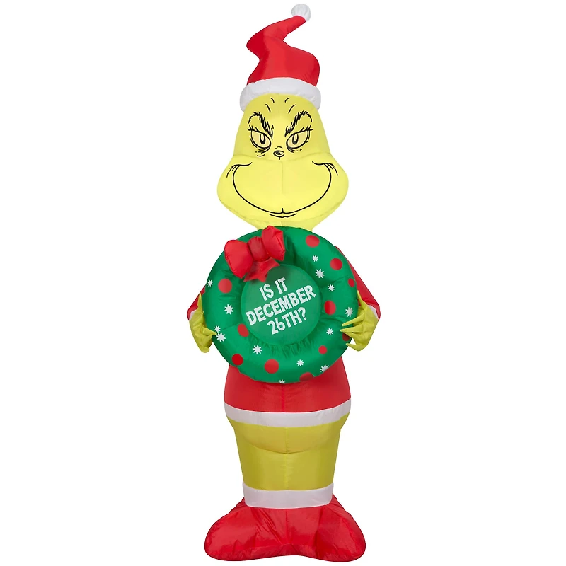 4ft. Airblown® Inflatable Christmas Grinch with Wreath