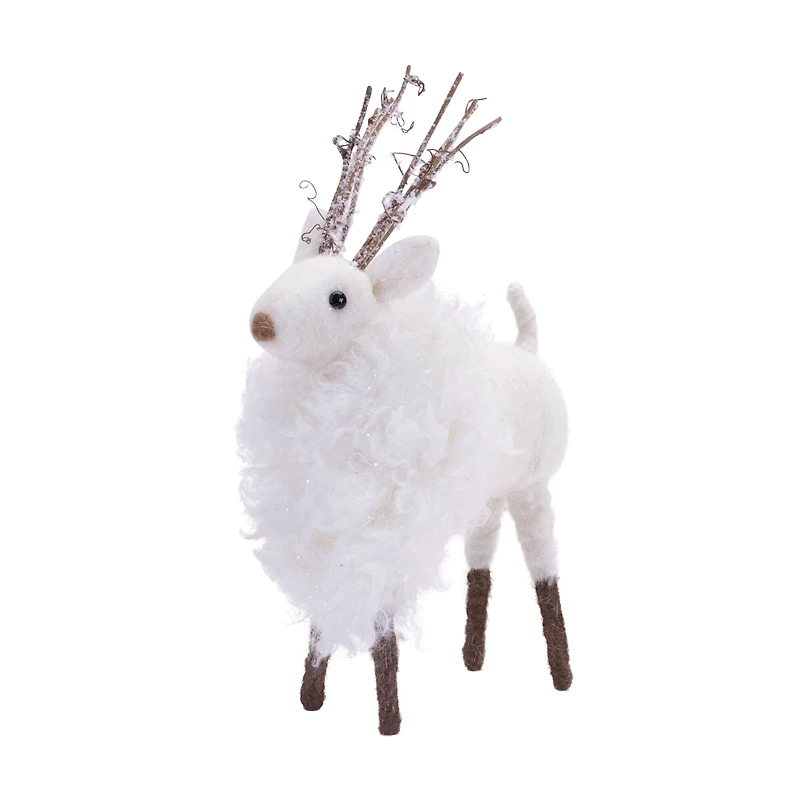 Fluffy Winter Deer Shelf Sitter, 3 Pack of 2
