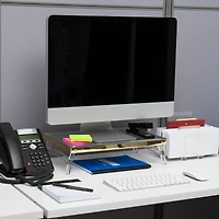 Mind Reader Cosmopolitan Collection Gold Foldable Monitor Stand