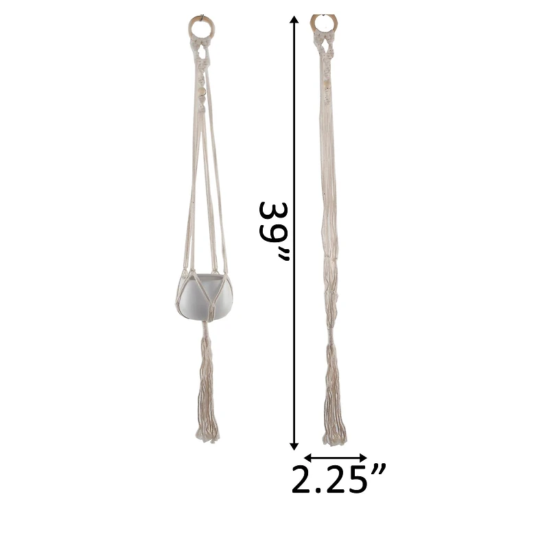 Flora Bunda 39" Single Beaded Macrame Plant Hanger
