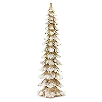 34.5" Unlit White & Gold Artificial Christmas Tree
