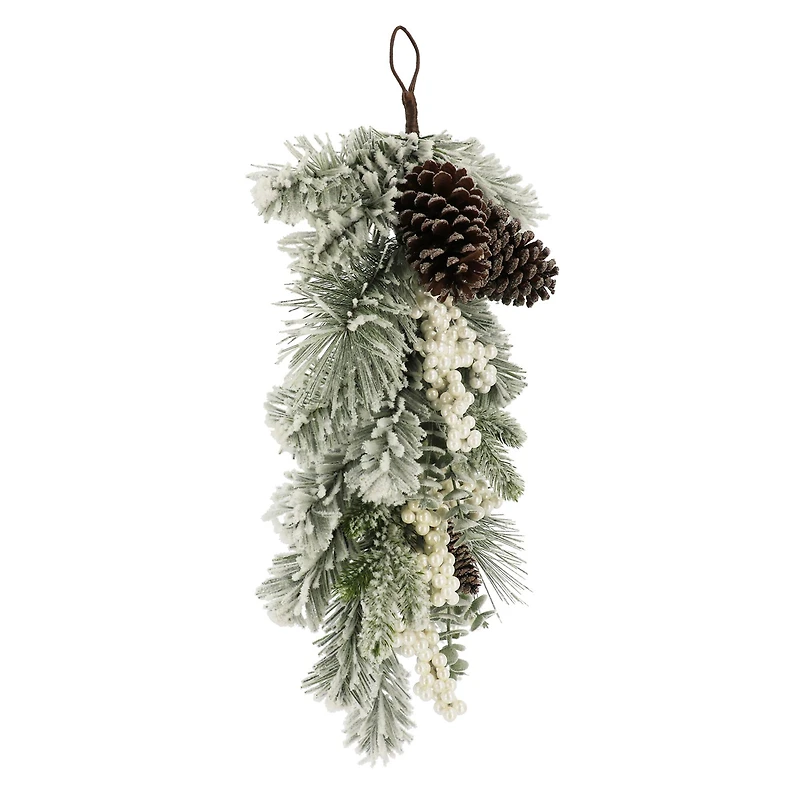 24" Snowy Pine & White Berry Teardrop by Ashland®