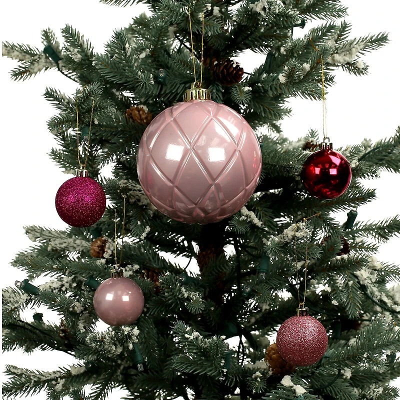 44 Pack 44mm & 120mm Pink Shatterproof Ball Ornaments by Ashland®