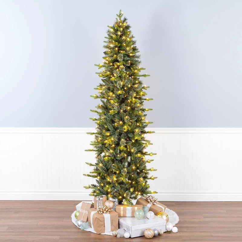 7.5ft. Pre-Lit Prancer Fir Pencil Artificial Christmas Tree, Clear Lights
