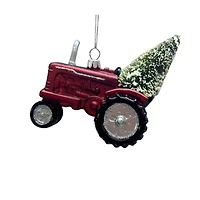 4.75" Tractor with Tree Glass Ornament by Ashland®