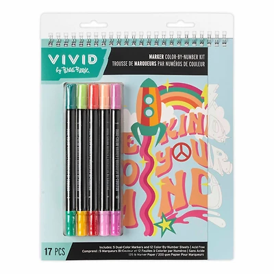 VIVID by Brea Reese® Good Vibes Marker Color-by-Number Kit