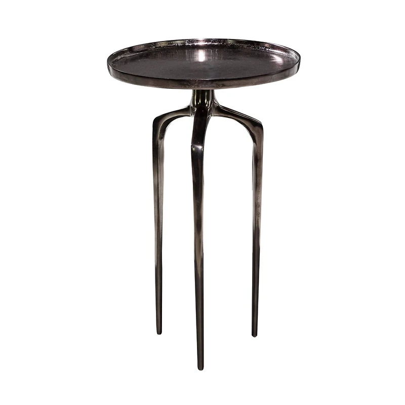 25" Black Aluminum Contemporary Accent Table