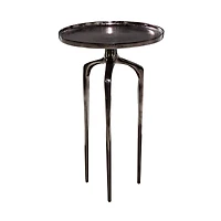 25" Black Aluminum Contemporary Accent Table