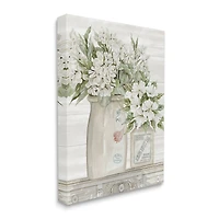 Stupell Industries Alluring White Floral Arrangements in Classic Country Ceramic Jars Canvas Wall Art