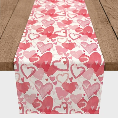 Heart Cluster Pattern 16" x 72" Cotton Twill Runner