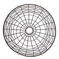 DII® Small Round Black Metal Basket with Gold Handles