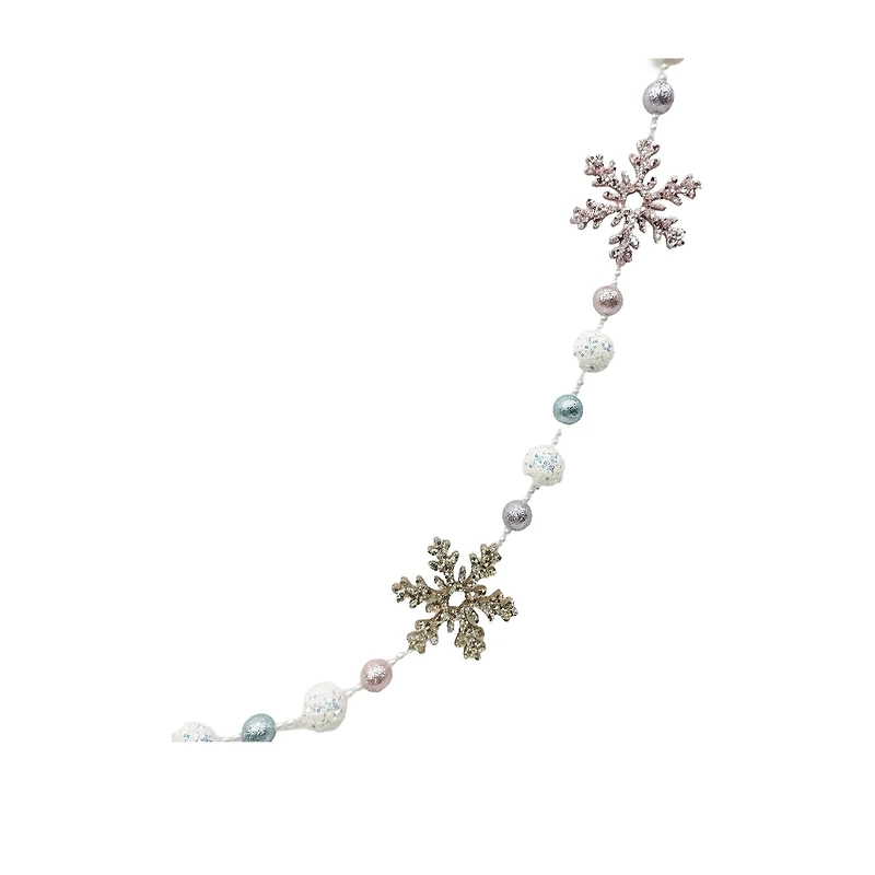 6ft. Blue & Pink Bead & Metallic Snowflake Garland by Ashland®