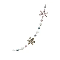6ft. Blue & Pink Bead & Metallic Snowflake Garland by Ashland®
