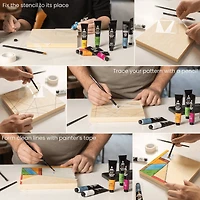 Arteza 19 Piece Abstract Wood Painting Kit
