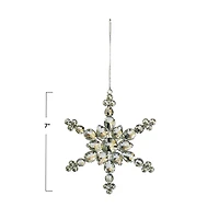 Hello Honey® 7" Silver Snowflake Acrylic Jewel & Metal Ornament