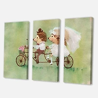 Designart - Couple of Hedgehogs Riding A Bike
