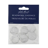 John Bead Silver Round Circle with Holes Pendants