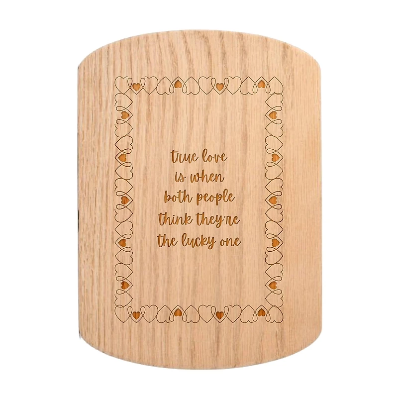 11" x 8" True Love Lucky Ones Redwood Oval Cutting Board