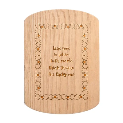 11" x 8" True Love Lucky Ones Redwood Oval Cutting Board