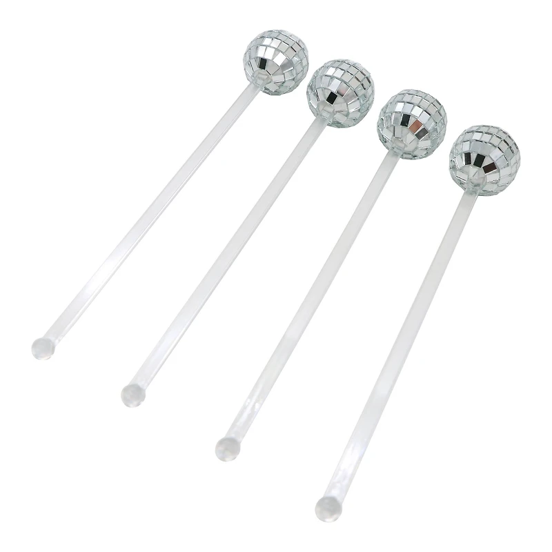 Silver Disco Ball Drink Stirrers, 4ct. by Ashland®
