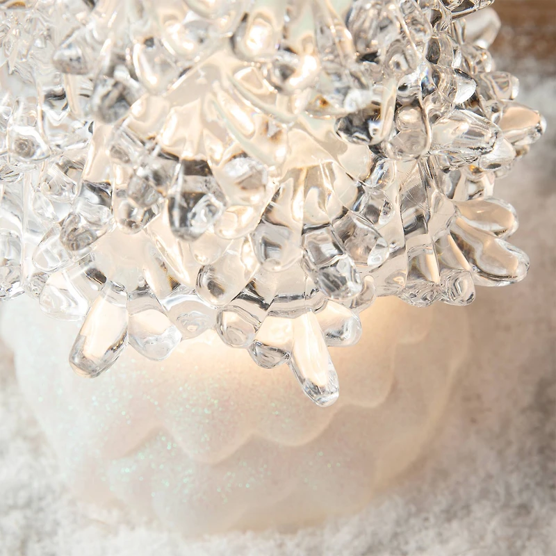 Glitzhome® 18.5" Lighted Acrylic Rotating Christmas Table Tree