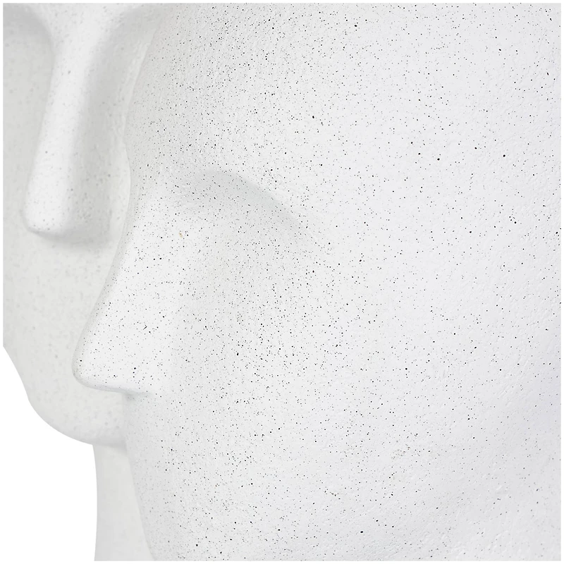 17" White Speckled Head Sculpture