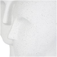 17" White Speckled Head Sculpture