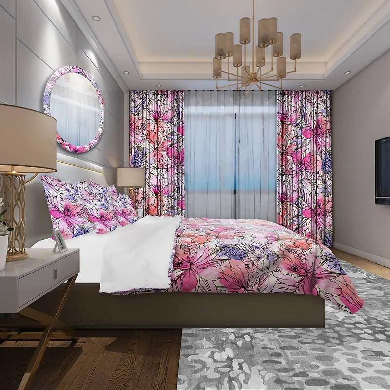 Designart 'Floral Pattern' Modern & Contemporary Bedding Set