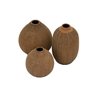 Hello Honey® Natural Textured Stoneware Vase Set