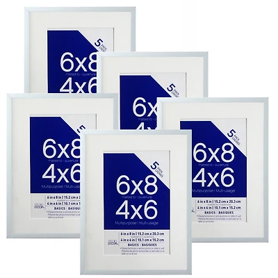 5 Pack 4" x 6" Basics Multipurpose Tabletop Frames by Studio Décor