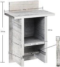 NEX™ 14" Rustic White Wall Mounted Toilet Paper Holder with Shelf