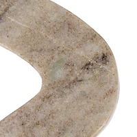 Hello Honey® 14.5" Beige Modern Marble and Brass Wave Double Taper Holder