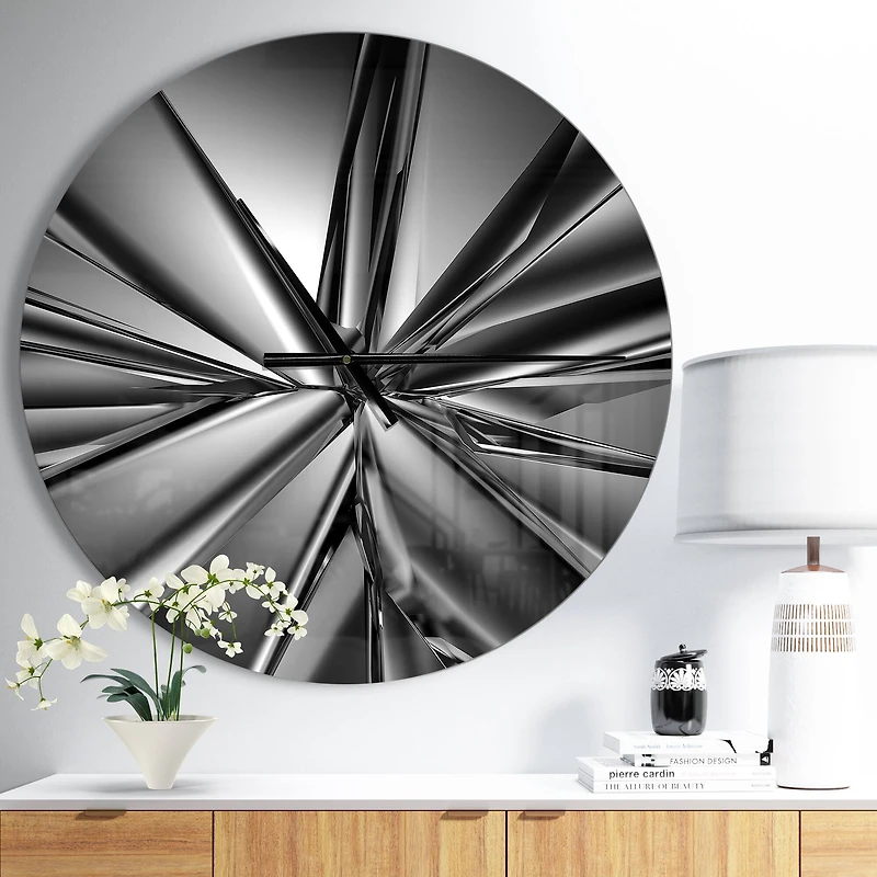 Designart 'Futuristic Crystal Modern Wall Clock