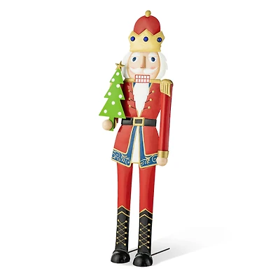 Glitzhome® 43.25" Metal Christmas Nutcracker Yard Stake/Décor Accent