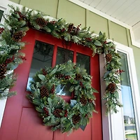 Village Lighting 9ft. Pre-Lit LED Winter Frost Christmas Garland