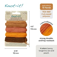 Beadsmith® Knot-it!™ Pumpkin Spice Waxed Brazilian Cord