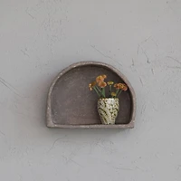 Hello Honey® Gray Paper Mache Half Moon Wall Shelf