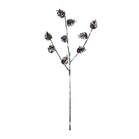 Brown Flocked Pinecone Spray, 12ct.