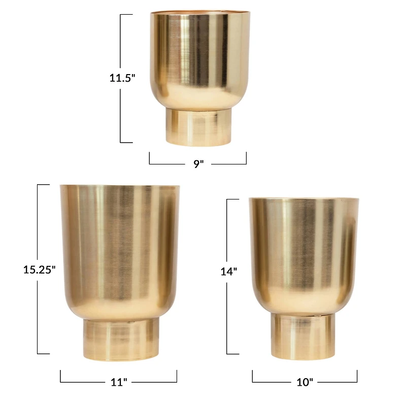 Hello Honey® Gold Metal Planters Set, 3ct.