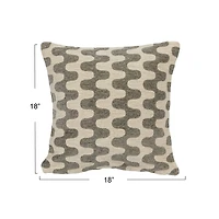 Hello Honey® Natural & Gray Abstract Pattern Woven Cotton Jacquard Pillow