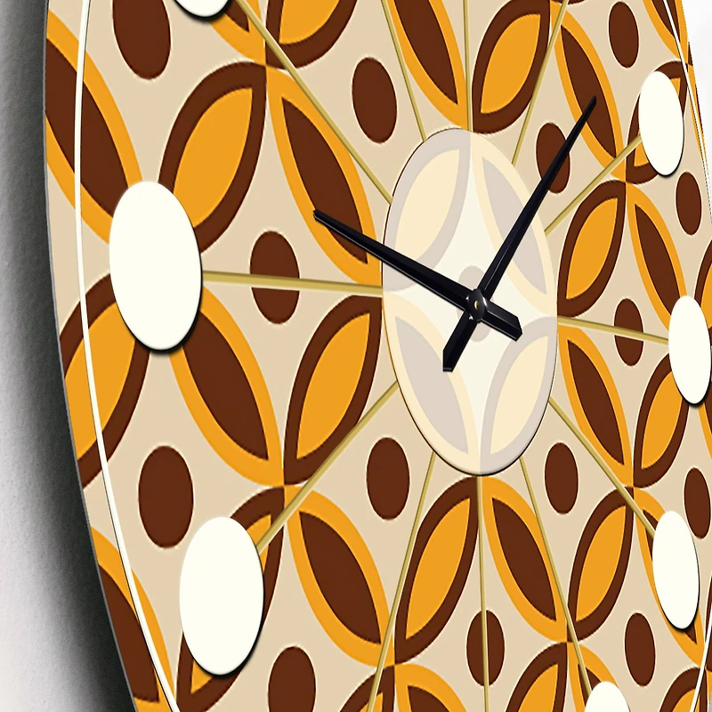 Designart 'Retro Ornamental Design V Mid-Century Modern Wall Clock