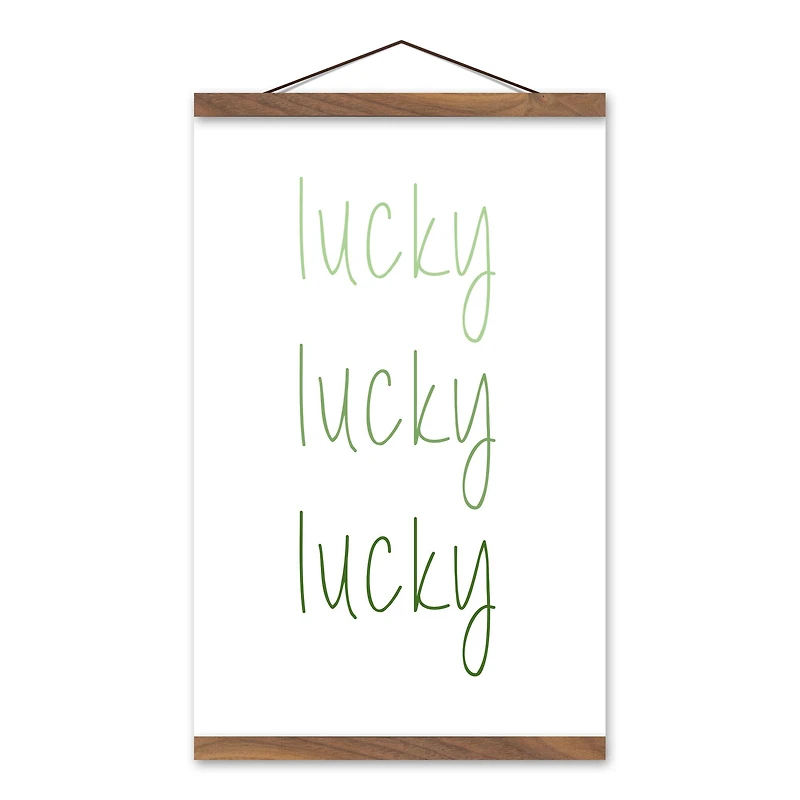 Simple Lucky Ombre Hanging Canvas 12" x 18" Teak Hanging Canvas