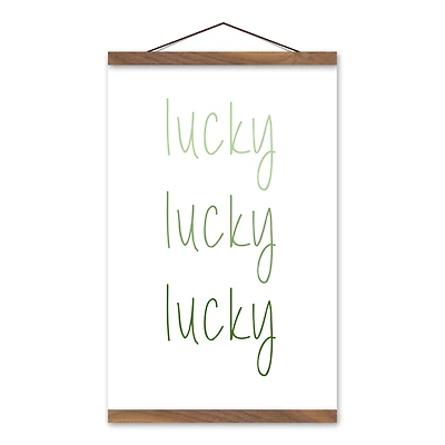Simple Lucky Ombre Hanging Canvas 12" x 18" Teak Hanging Canvas